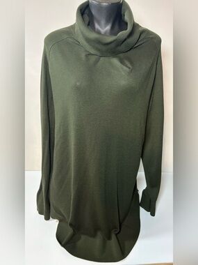 Michel Studio Olive Green Cowl Neck Sweater